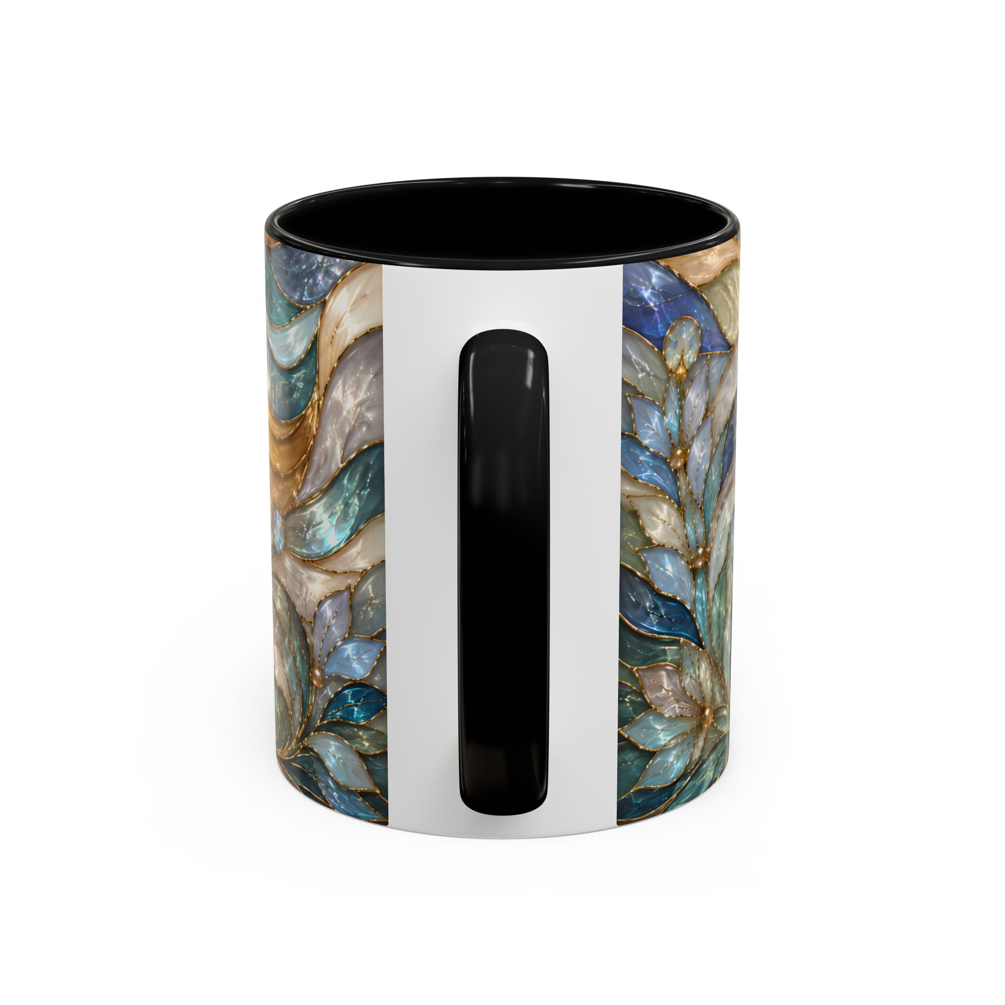 Blue Glow Yorkshire Terrier Stained Glass Style Mug