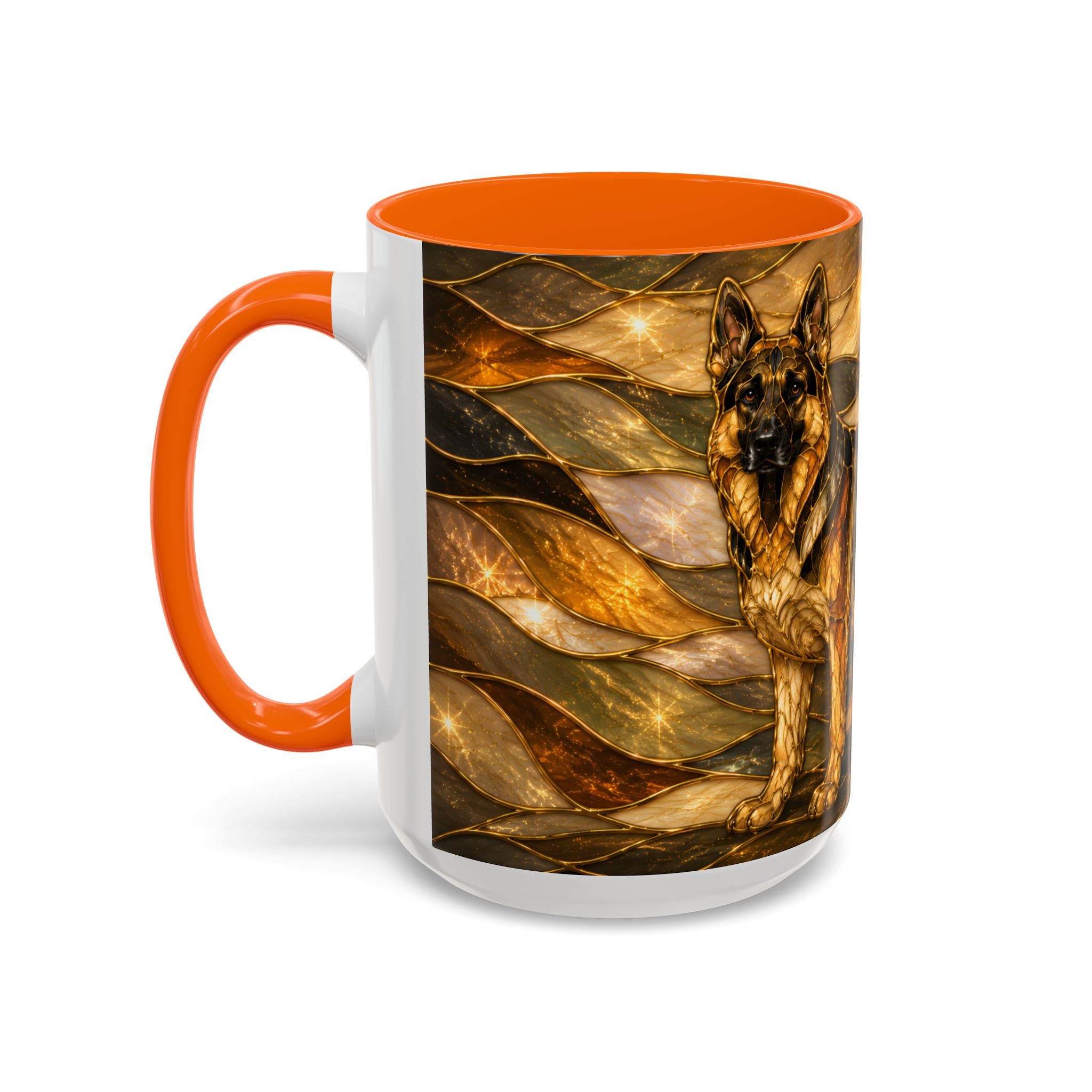 Golden German Shepherd Stained Glass Style Mug