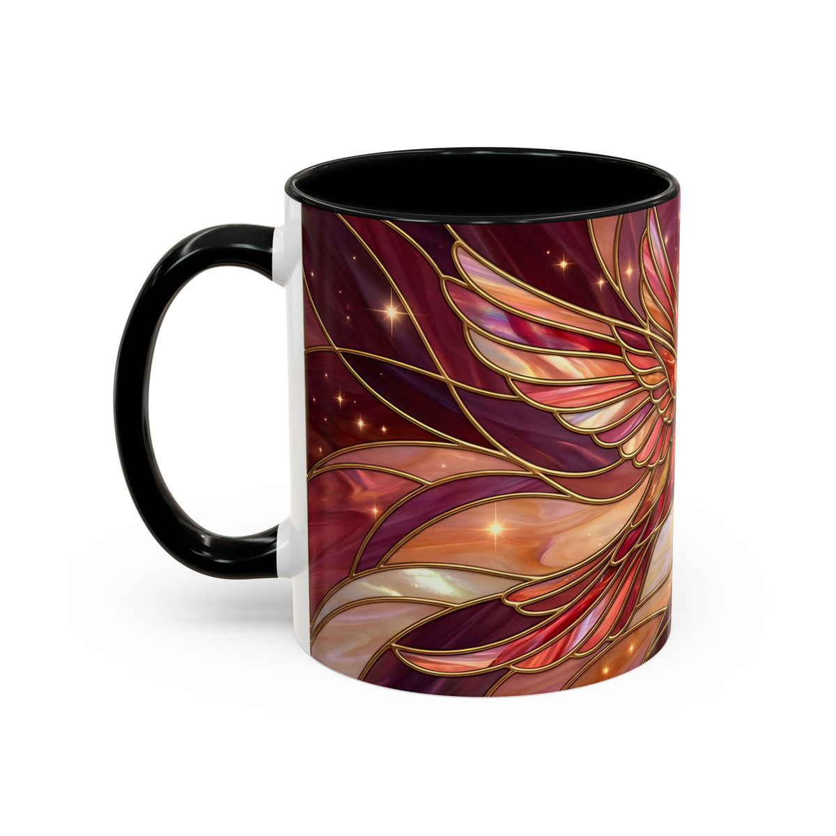 Rose Glow Hummingbird Stained Glass Style Mug
