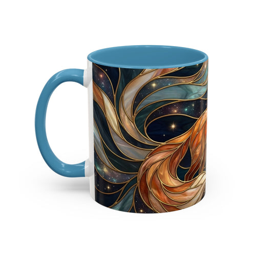 Celestial Night Fox Stained Glass Style Mug