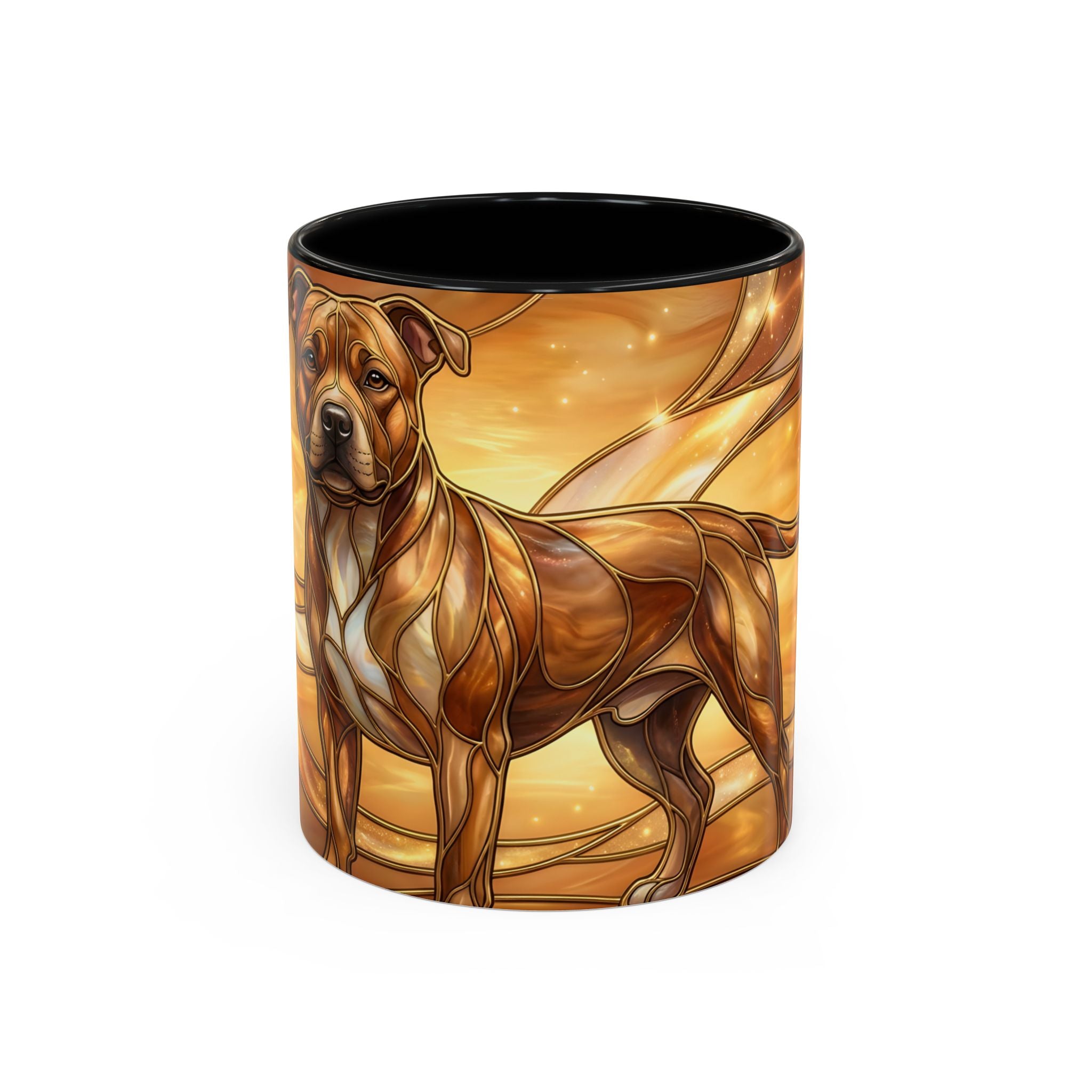 Amber Glow Staffy Stained Glass Style Mug