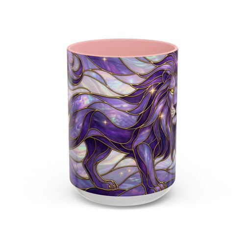Purple Lion Stained Glass Style Mug