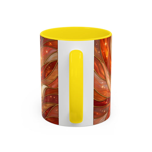 Orange Glow Fox Stained Glass Style Mug