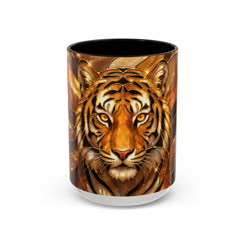Amber Tiger Stained Glass Style Mug