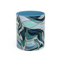 Pine Forest Wolf Stained Glass Style Mug