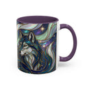 Starlight Wolf Stained Glass Style Mug