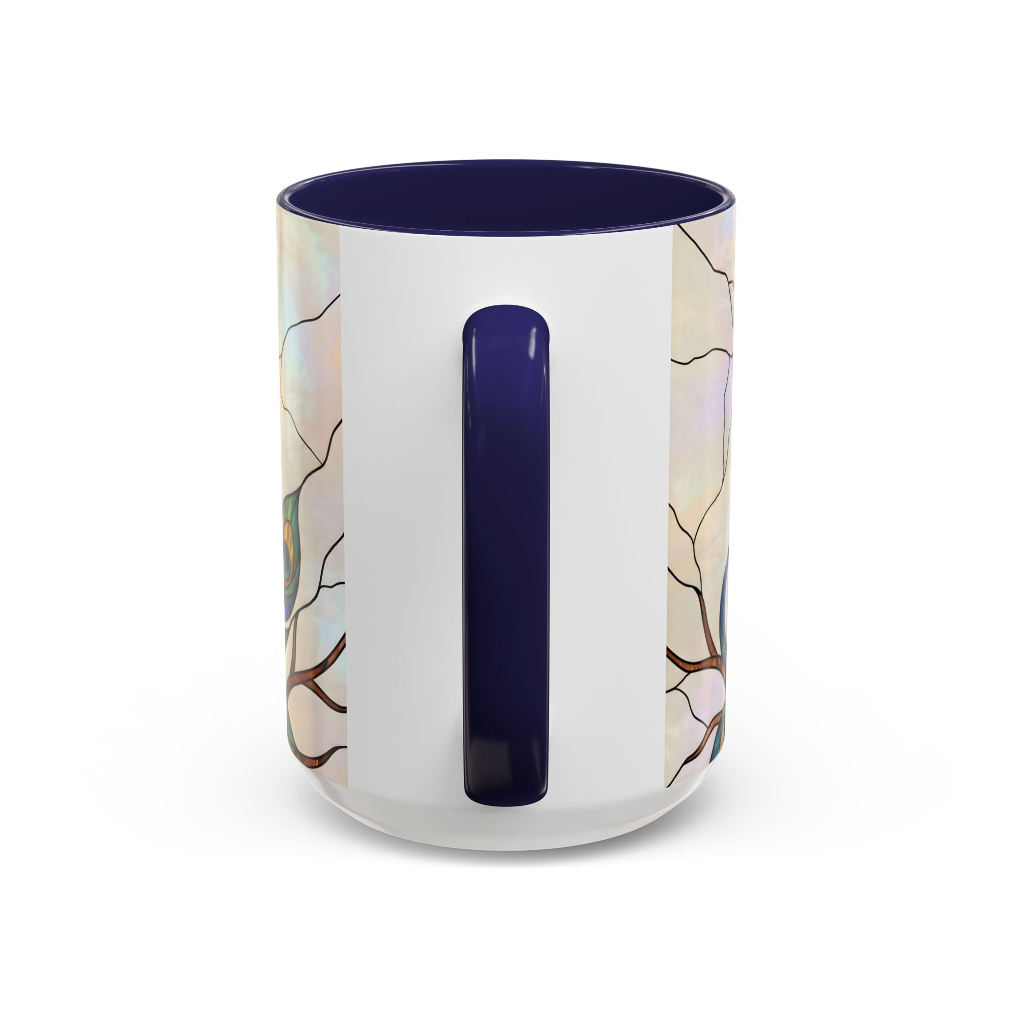 Minimal Peacock Stained Glass Style Mug