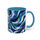 Cobalt Wolf Duo Stained Glass Style Mug