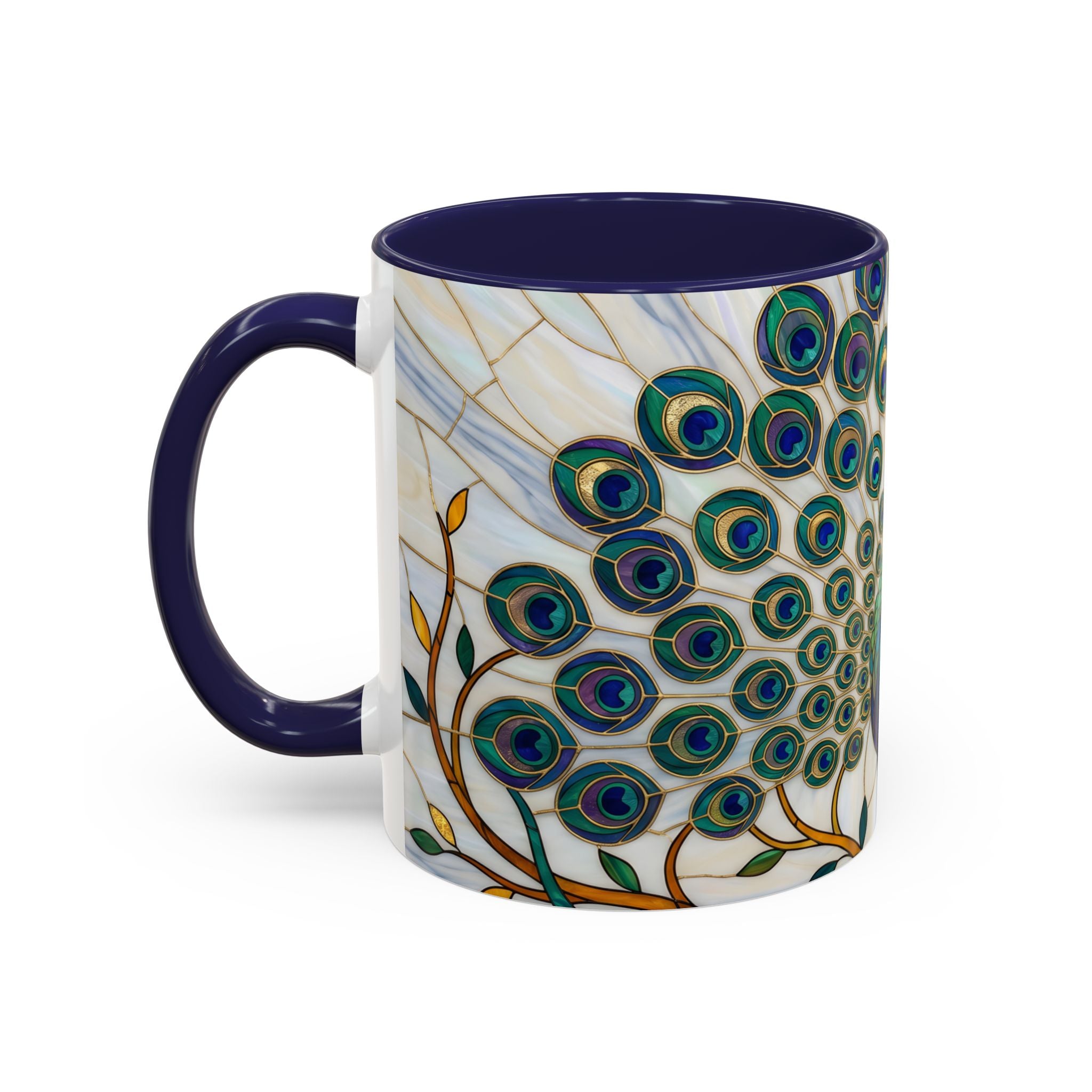 Classic Peacock Stained Glass Style Mug