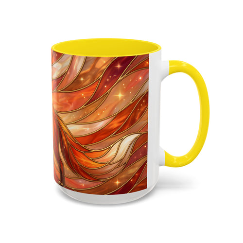 Orange Glow Fox Stained Glass Style Mug