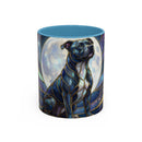 Moonlit Staffordshire Bull Terrier Stained Glass Style Mug