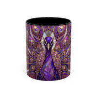 Purple Peacock Stained Glass Style Mug