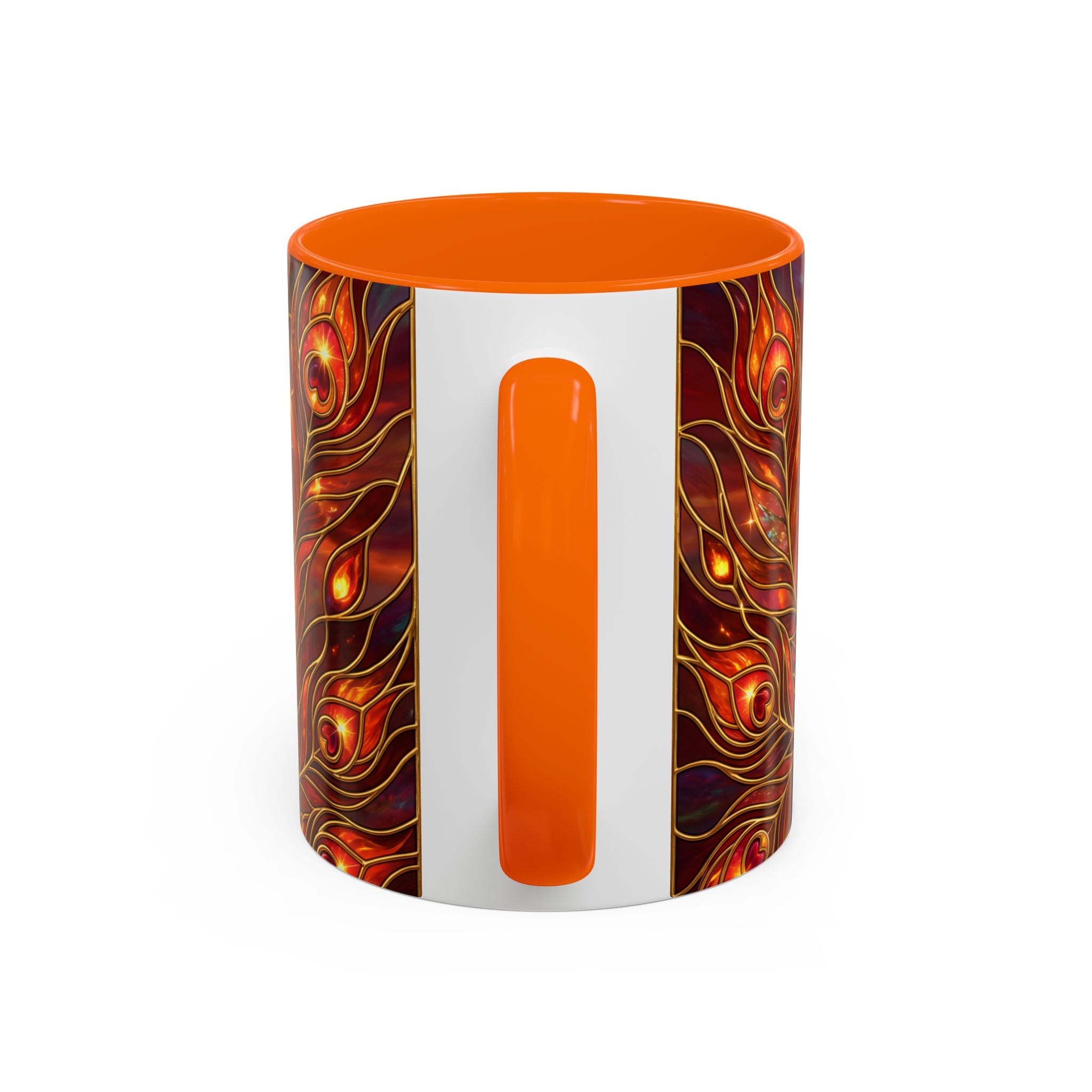 Sunset Peacock Stained Glass Style Mug