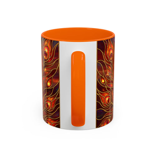 Sunset Peacock Stained Glass Style Mug