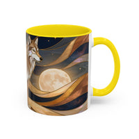 Nightscape Wolf Moon Stained Glass Style Mug