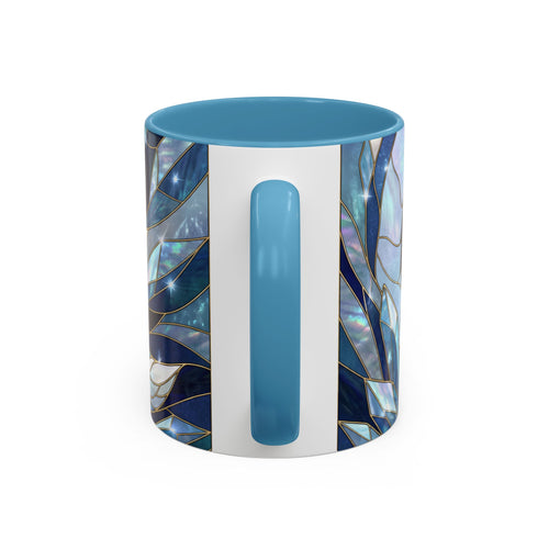 Icy Blue Fox Stained Glass Style Mug