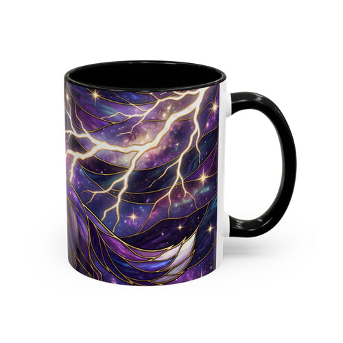 Purple Storm Fox Stained Glass Style Mug
