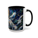 Moonlit Howl Wolf Stained Glass Style Mug