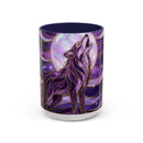 Amethyst Wolf Stained Glass Style Mug