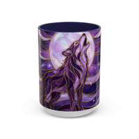 Amethyst Wolf Stained Glass Style Mug