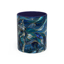Blue Wolf Stained Glass Style Mug