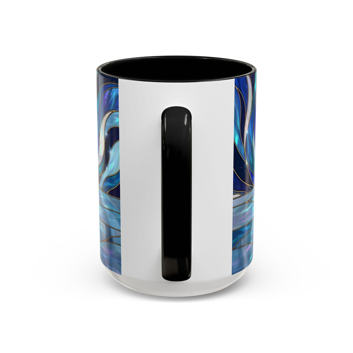 Cobalt Wolf Reflection Stained Glass Style Mug