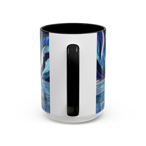 Cobalt Wolf Reflection Stained Glass Style Mug