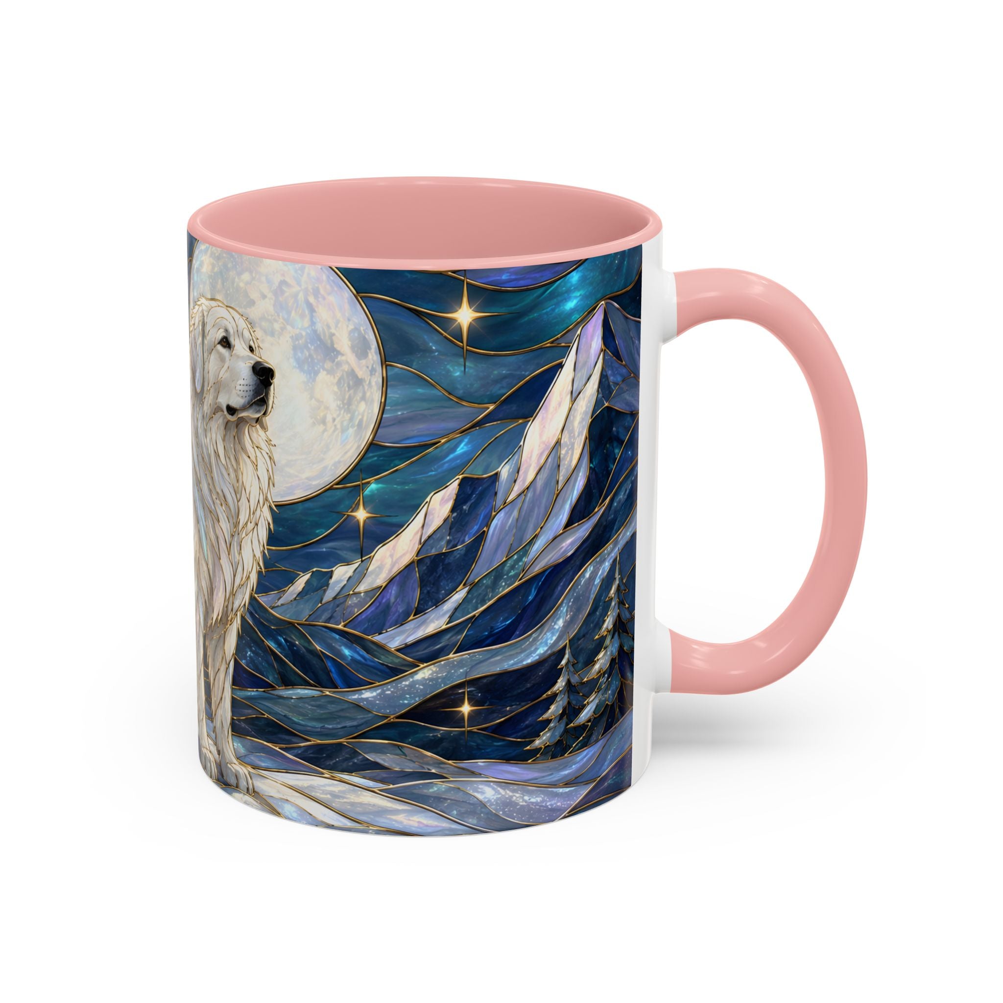 Mountain Guardian Great Pyrenees Stained Glass Style Mug