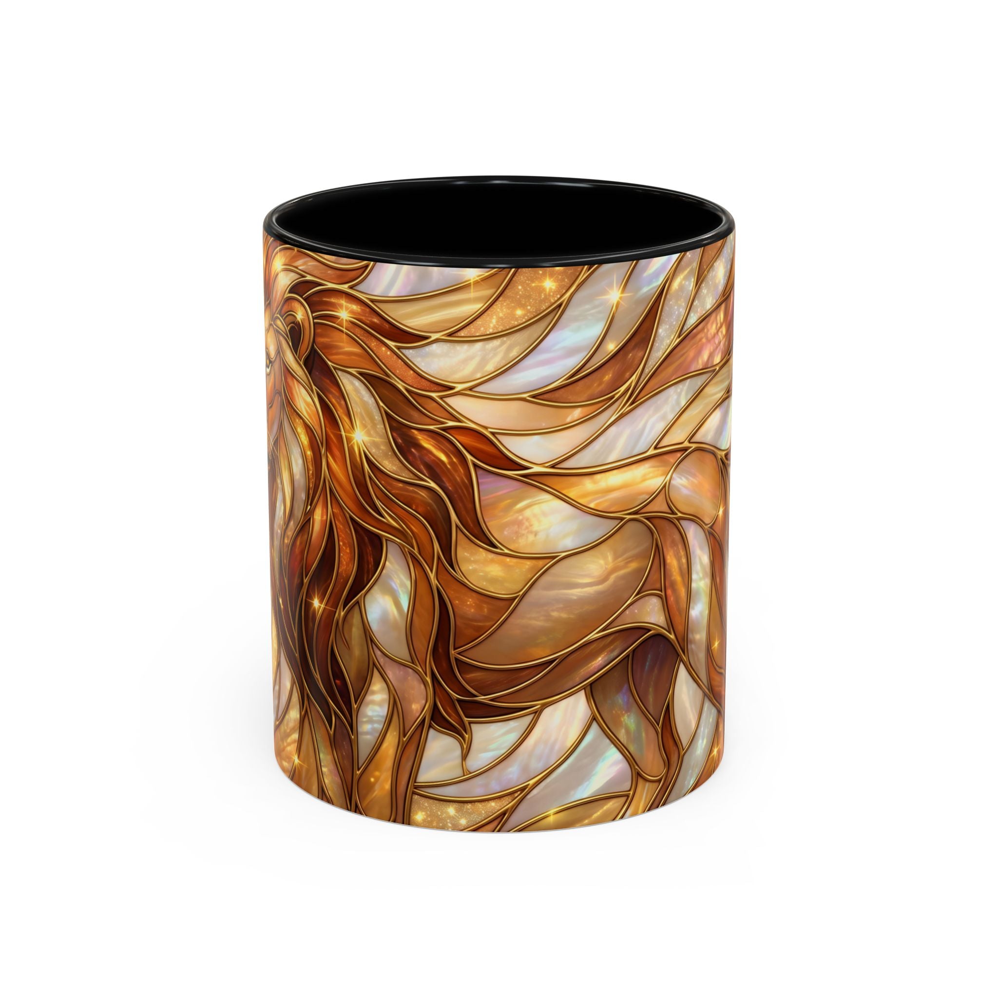 Amber Lion Stained Glass Style Mug
