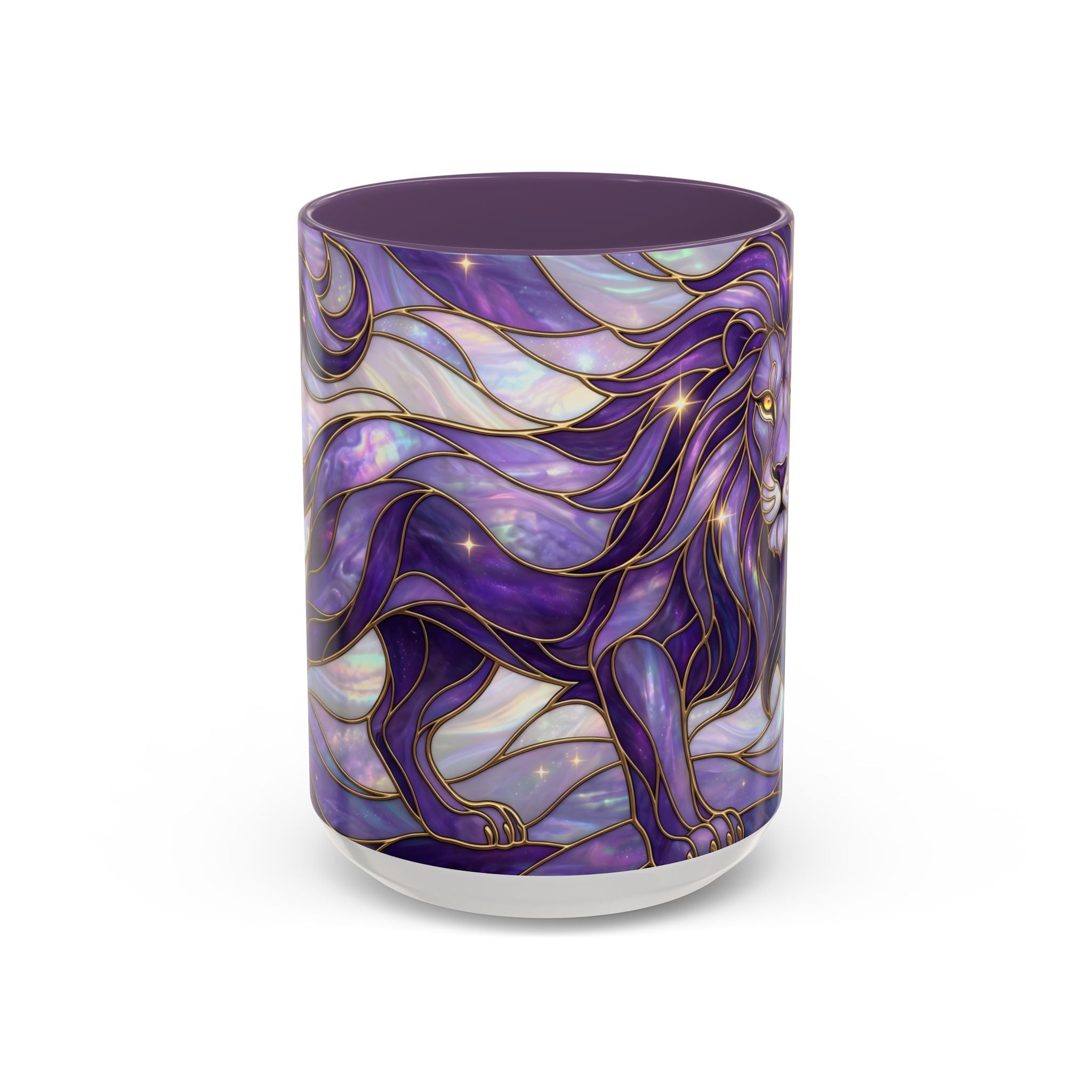 Purple Lion Stained Glass Style Mug