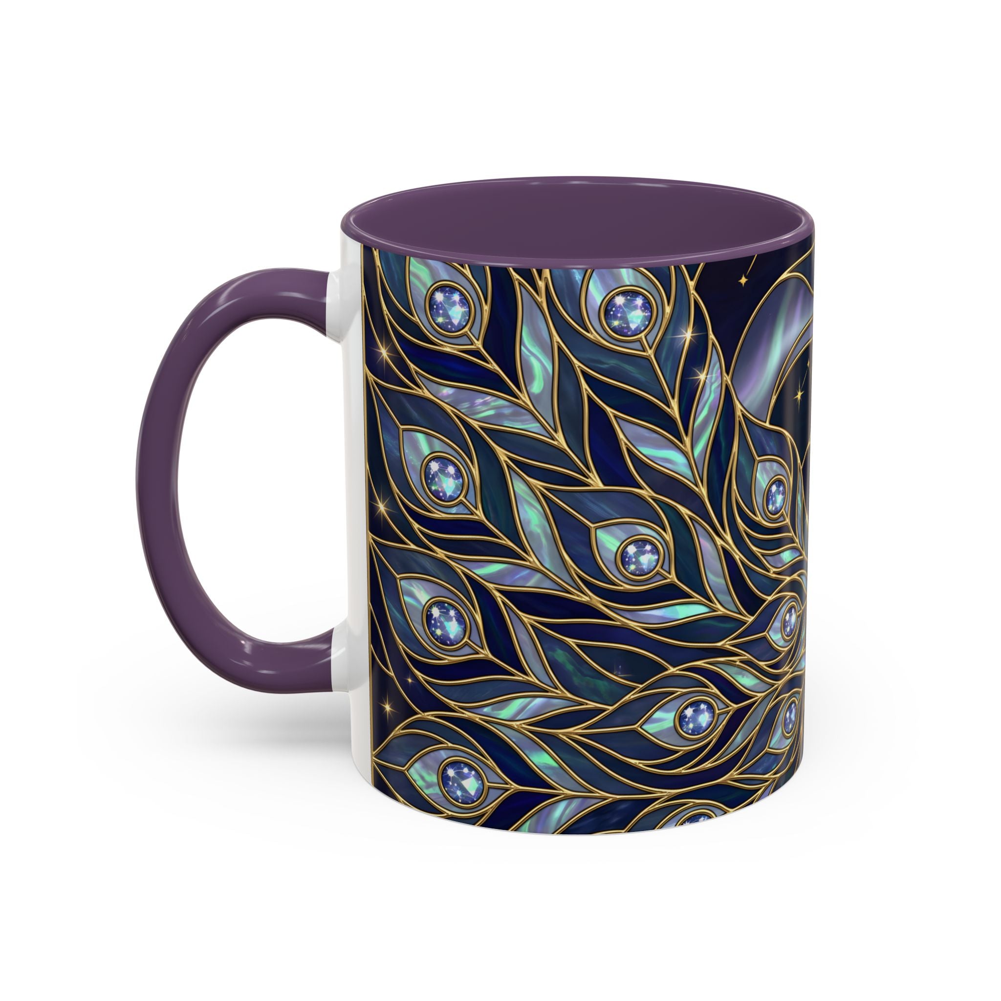 Lunar Peacock Stained Glass Style Mug