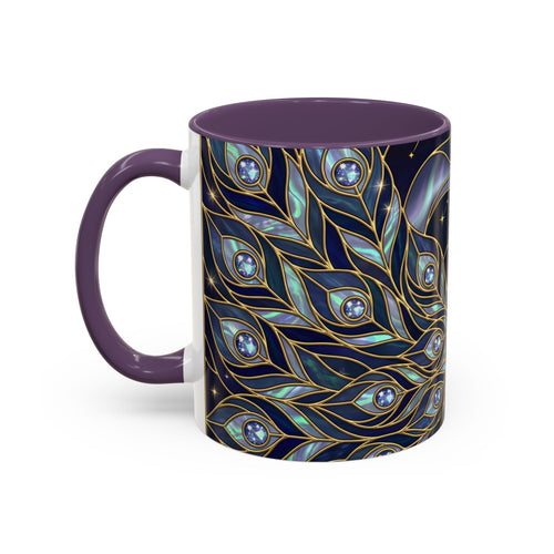 Lunar Peacock Stained Glass Style Mug