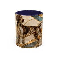 Warm Glow German Shorthaired Pointer Stained Glass Style Mug