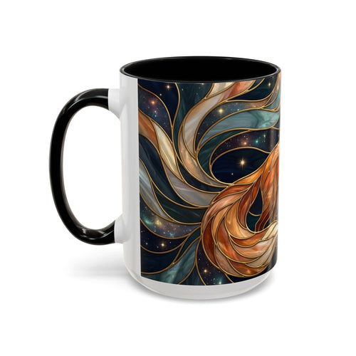 Celestial Night Fox Stained Glass Style Mug