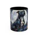 Moonlit Staffordshire Bull Terrier Stained Glass Style Mug