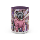 Rose Glow Staffordshire Bull Terrier Stained Glass Style Mug