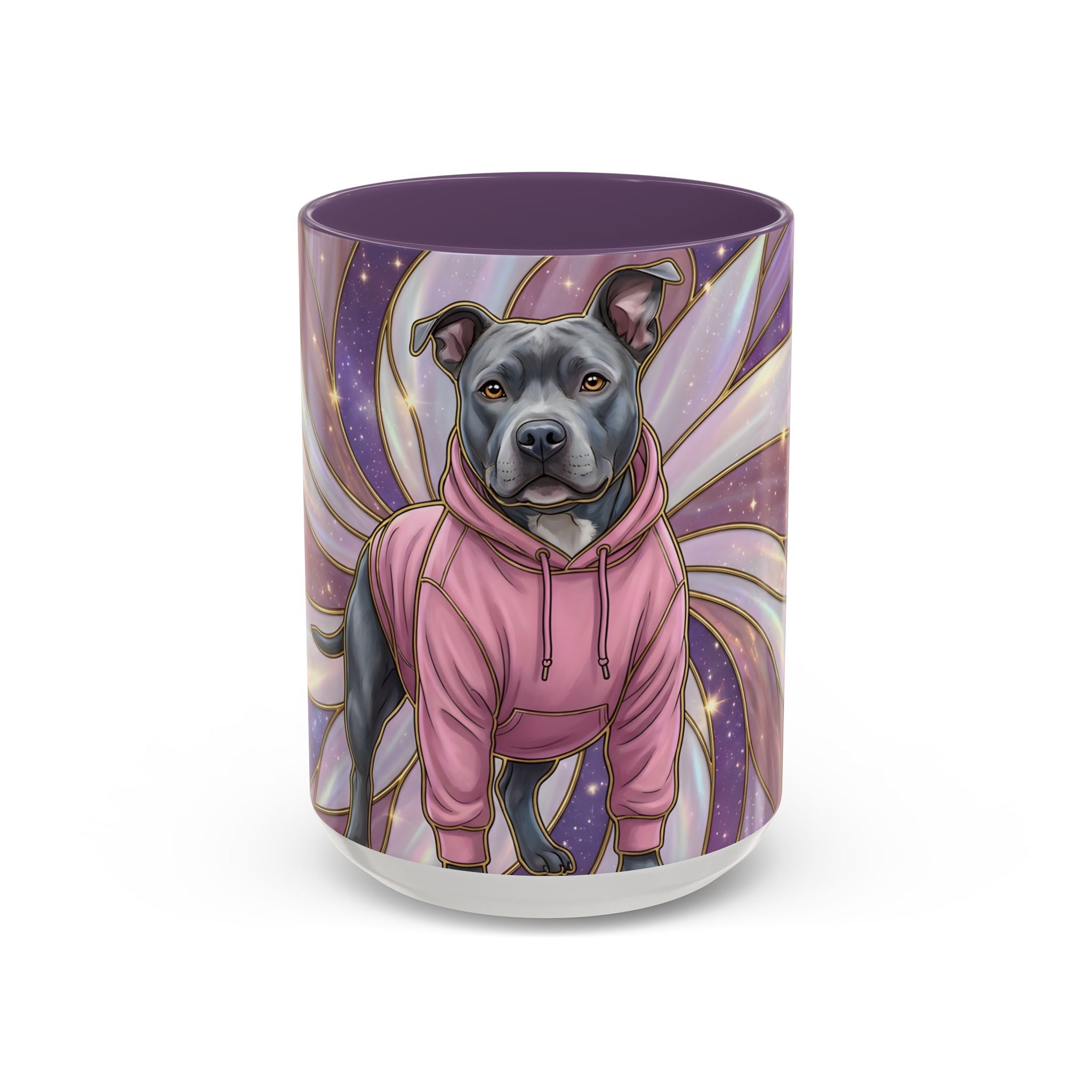 Rose Glow Staffordshire Bull Terrier Stained Glass Style Mug