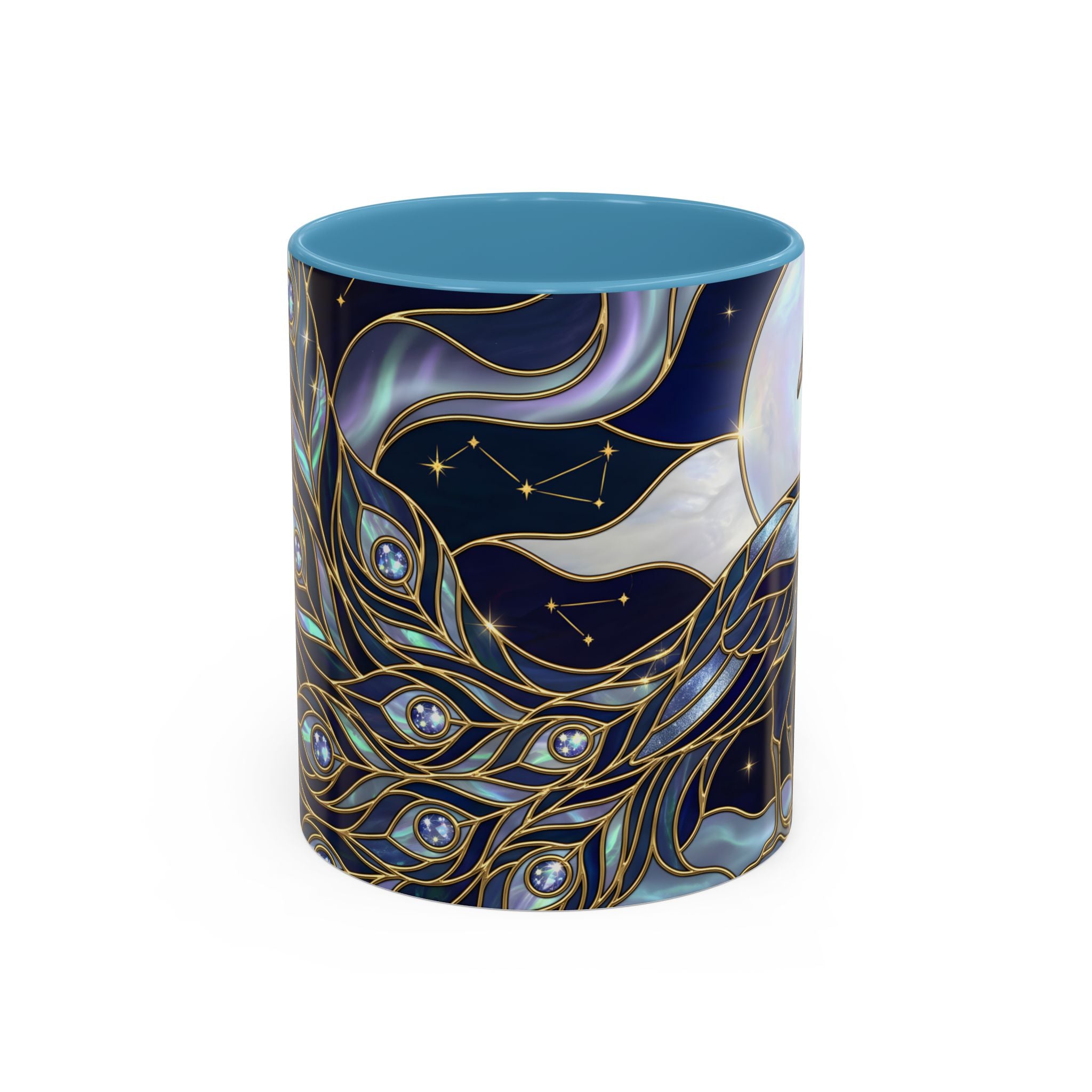 Lunar Peacock Stained Glass Style Mug