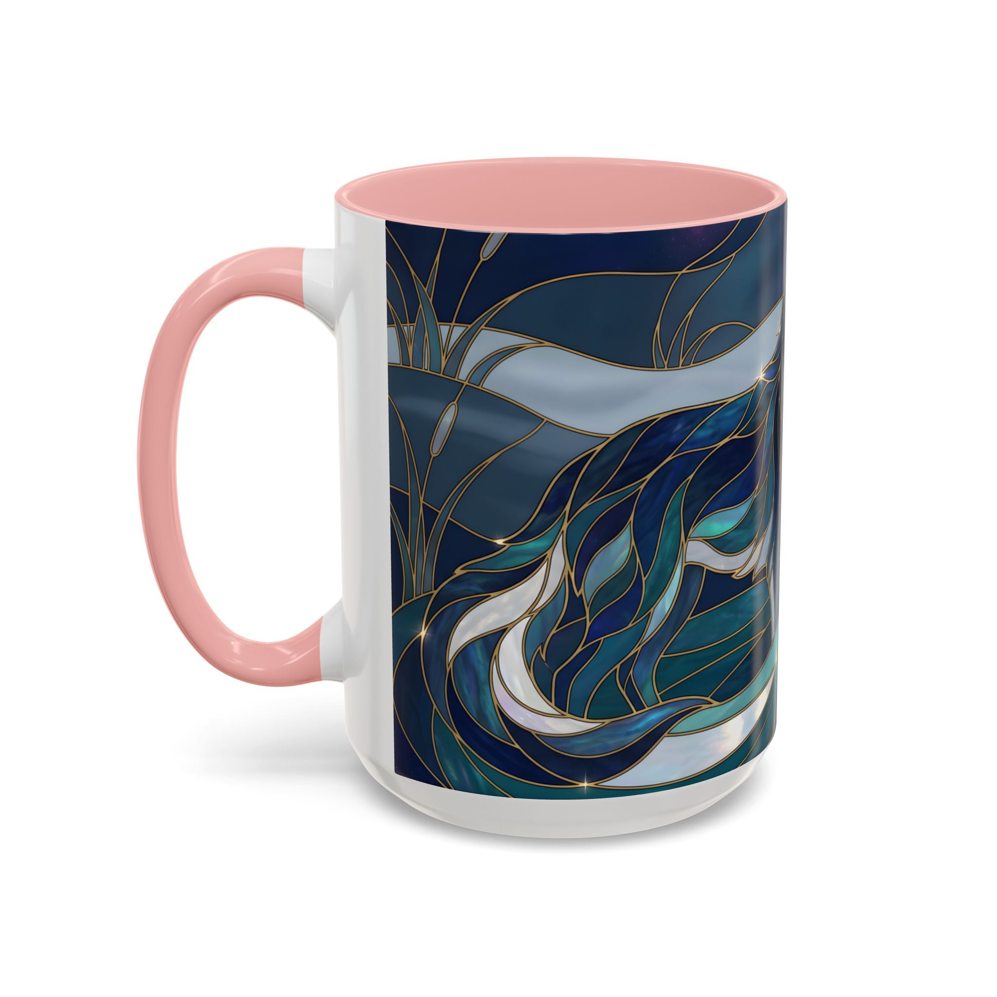 River Moon Wolf Stained Glass Style Mug