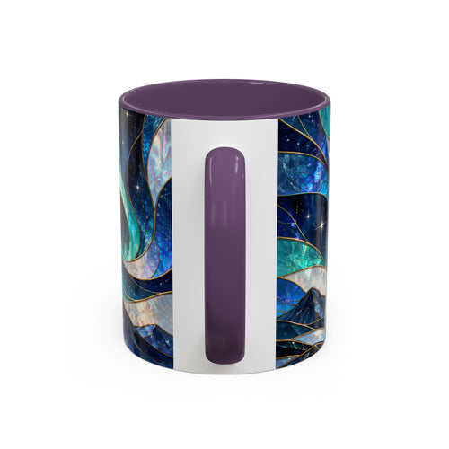 Northern Glow Wolf Stained Glass Style Mug