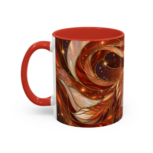 Ruby Glow Fox Stained Glass Style Mug