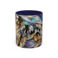 Celestial Australian Shepherd Stained Glass Style Mug