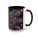 Celestial Peacock Stained Glass Style Mug