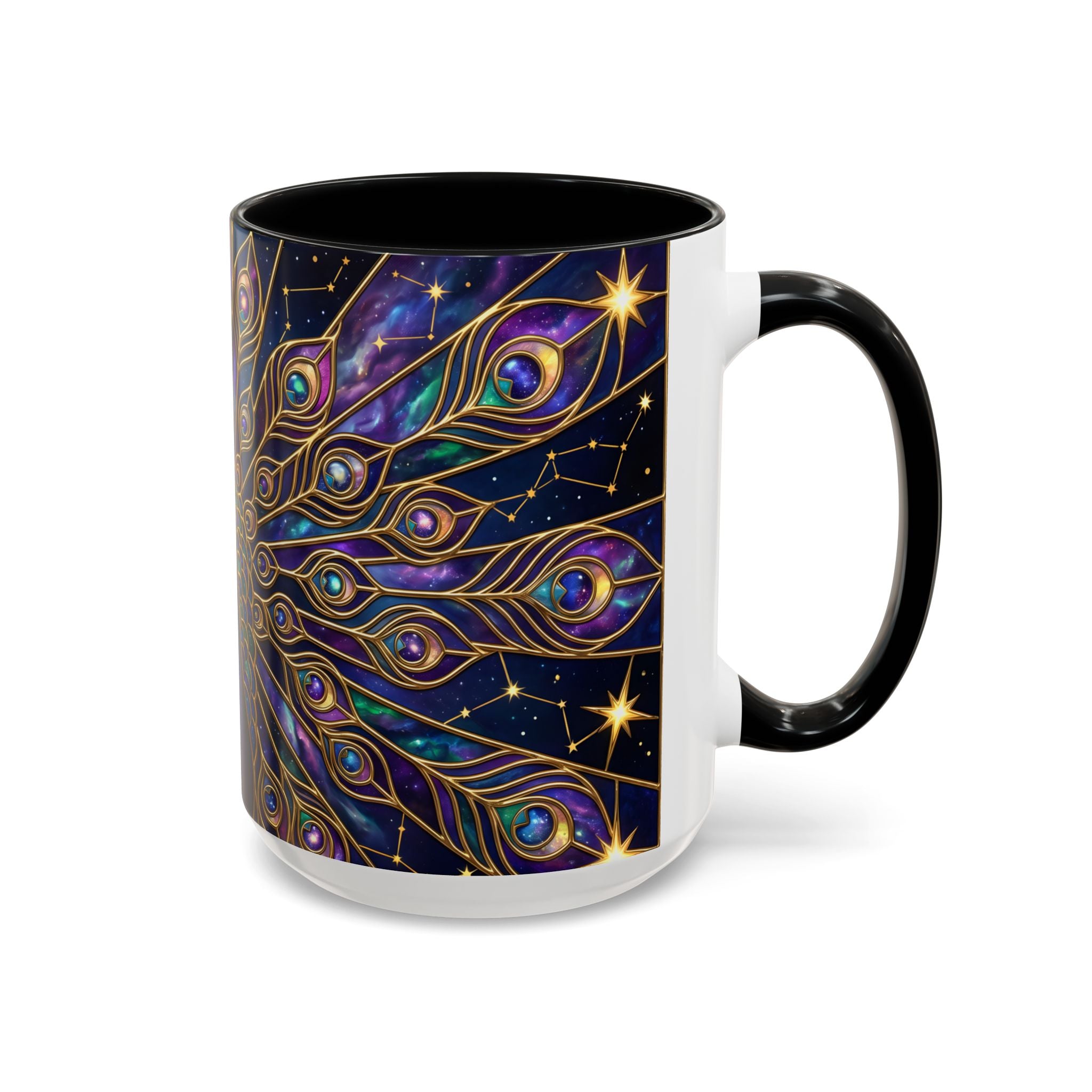 Celestial Peacock Stained Glass Style Mug