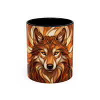 Ember Wolf Stained Glass Style Mug
