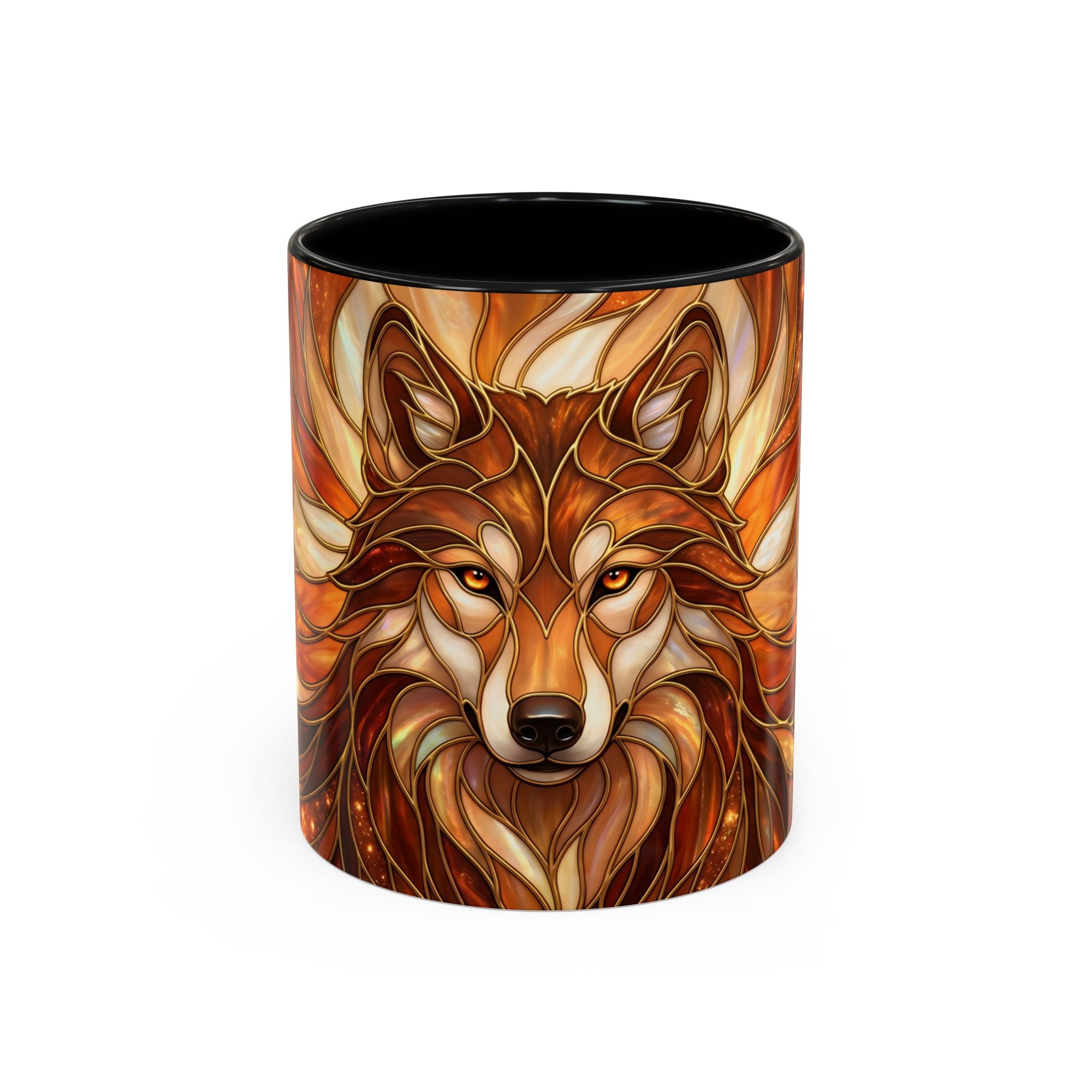Ember Wolf Stained Glass Style Mug