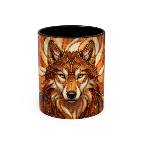 Ember Wolf Stained Glass Style Mug