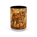 Golden Tiger Stained Glass Style Mug