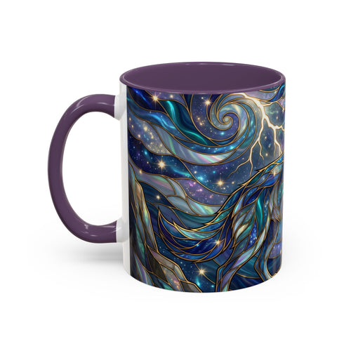 Storm Sky Wolf Stained Glass Style Mug