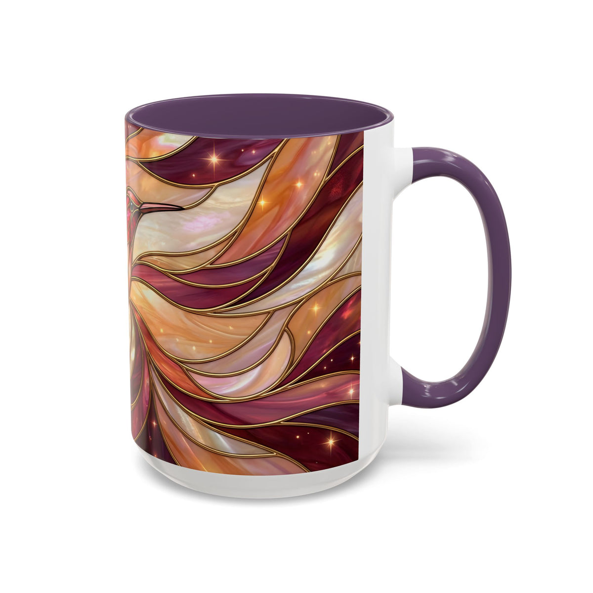 Rose Glow Hummingbird Stained Glass Style Mug
